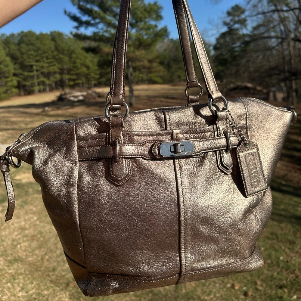 Coach Shimmering Bronze Metallic Chelsea Tote shoulder bag